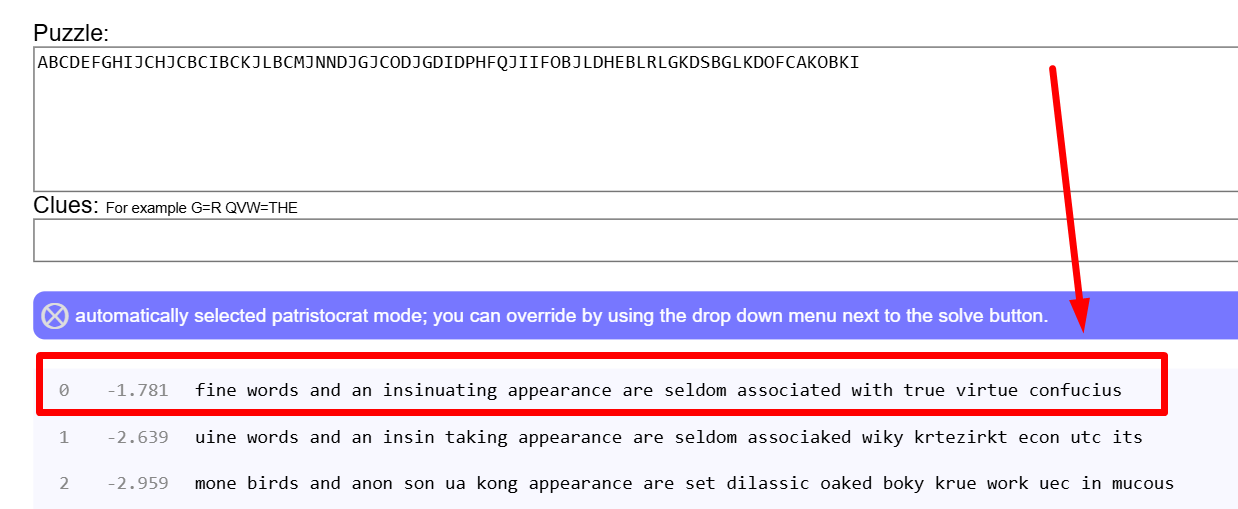 Improving Quipqiup Results
